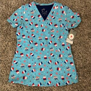 Patriotic Scrub Top